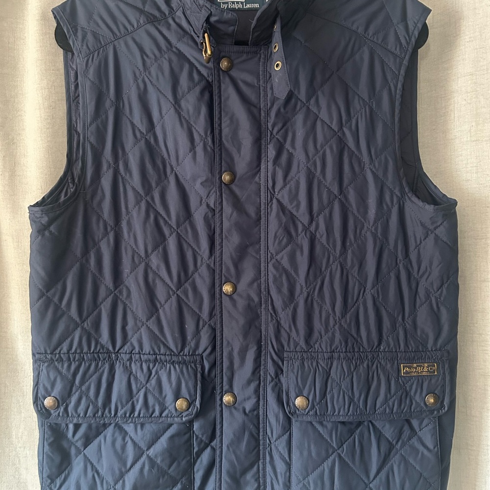 Ralph Lauren Men's Dark Blue Quilted Vest